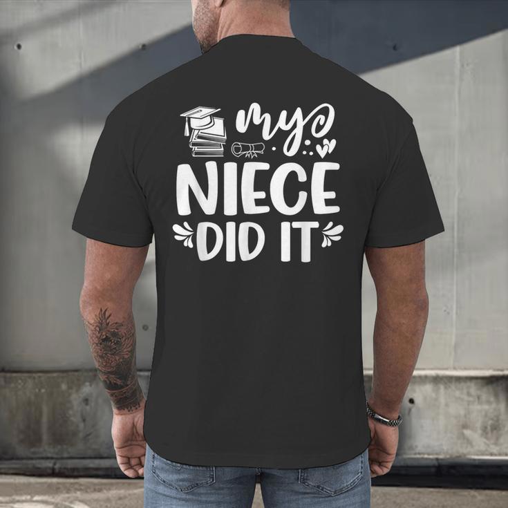 My Niece Did It Graduation Graduated Men's Back Print T-Shirt
