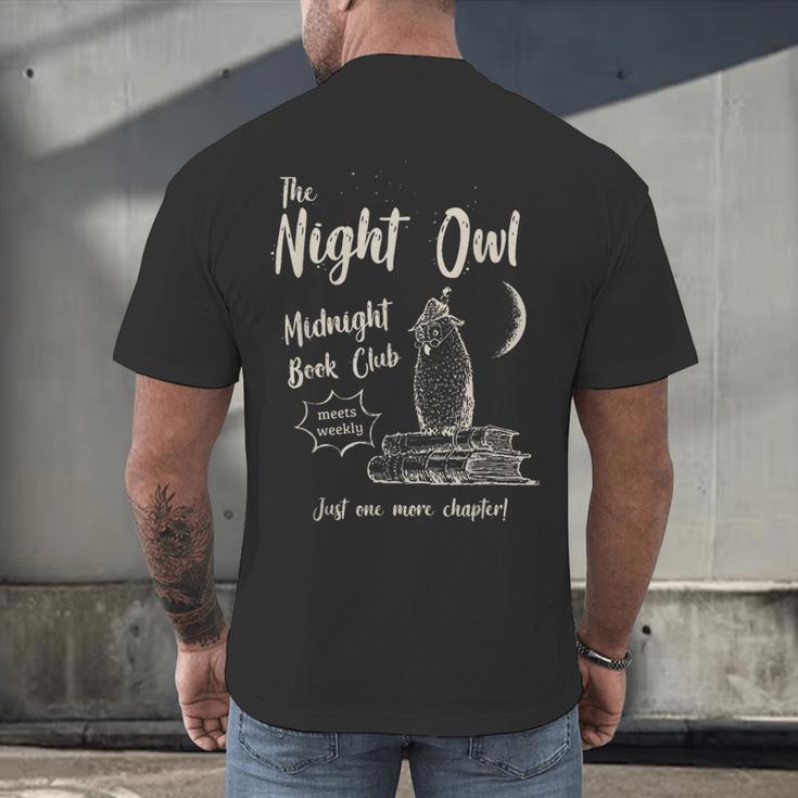 Night Owl Book Club Bookish Book Lover Tee Men's Back Print T-Shirt