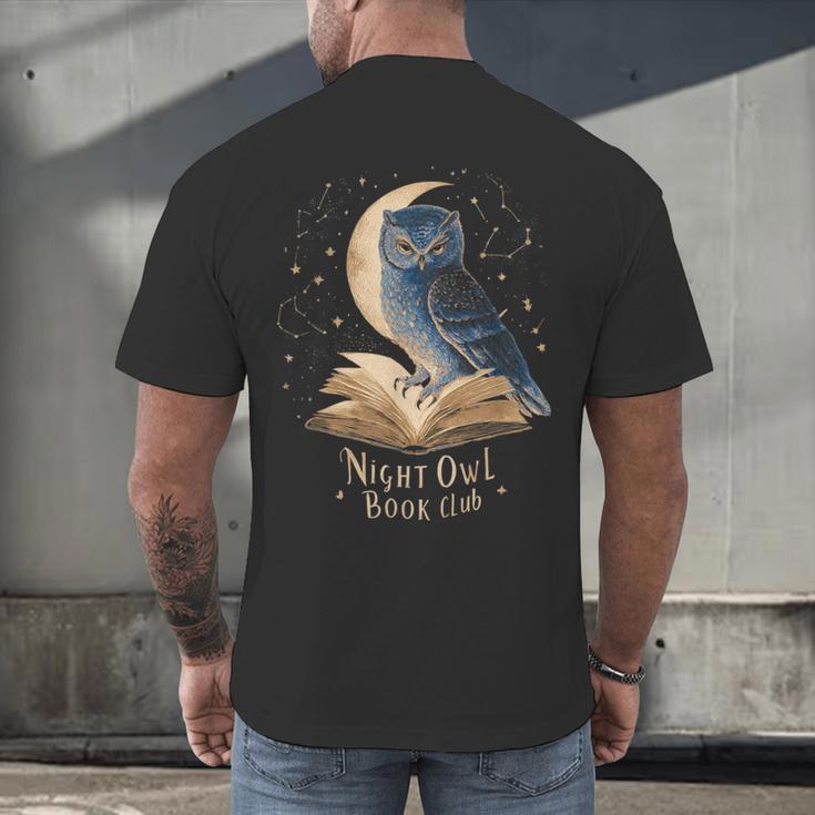 Night Owl Book Club Crescent Moon Late Night Reading Men's Back Print T-Shirt