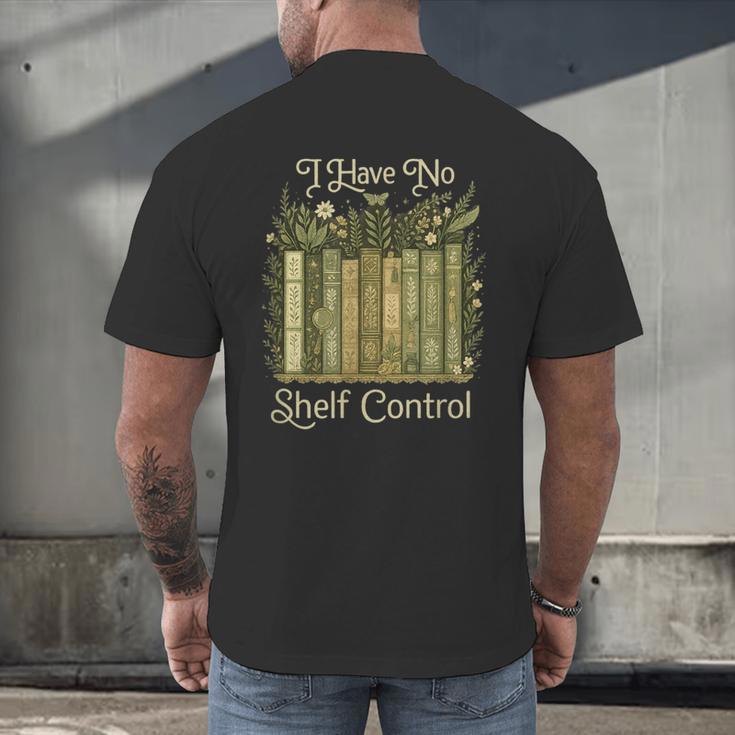 I Have No Shelf Control Vintage Botanical Books Graphic Men's Back Print T-Shirt