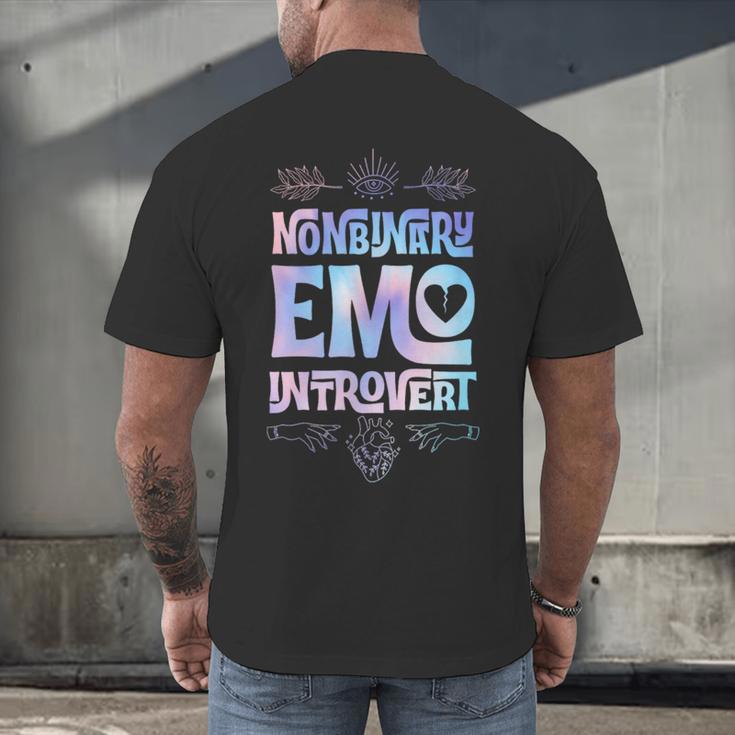 Nonbinary Emo Introvert Pride Trendy Mystic Teen Goth Style Men's Back Print T-Shirt Nonbinary Emo Introvert Pride Trendy Mystic Teen Goth Style Men's Back Print T-Shirt