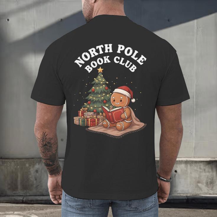 North Pole Book Club Gingerbread Christmas Reading Men's Back Print T-Shirt North Pole Book Club Gingerbread Christmas Reading Men's Back Print T-Shirt