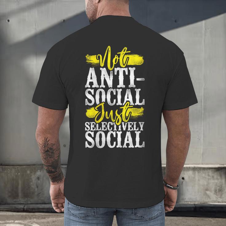 Not Anti Social Just Selectively Social Introvert Men's Back Print T-Shirt