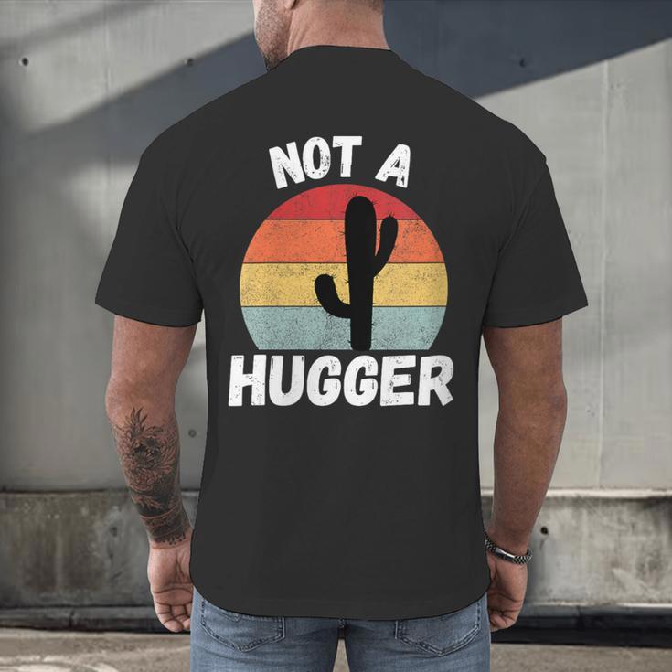 Not A Hugger Cactus Introvert Antisocial Men's Back Print T-Shirt