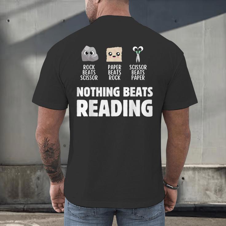 Nothing Beats Reading Librarian Book Bookworm Men's Back Print T-Shirt