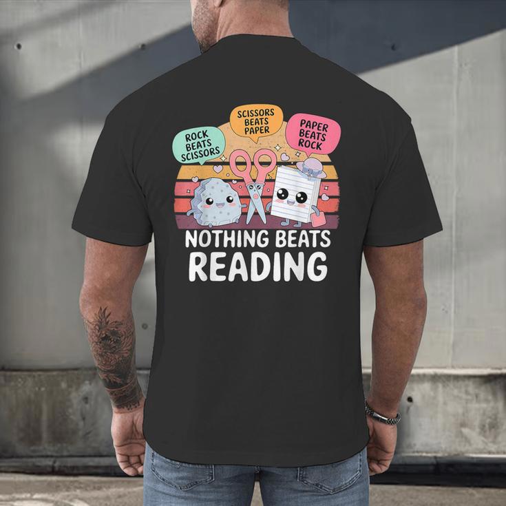 Nothing Beats Reading Rock Paper Scissors Books Lover Men's Back Print T-Shirt Nothing Beats Reading Rock Paper Scissors Books Lover Men's Back Print T-Shirt