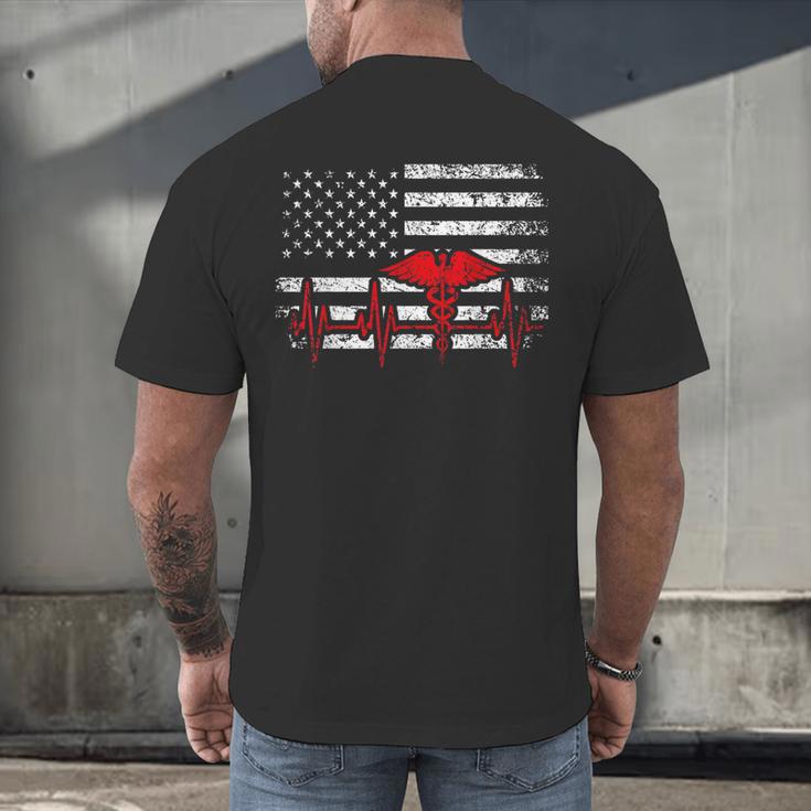 Nurse 2018 American Flag Tee Nursing School Graduation Men's Back Print T-Shirt