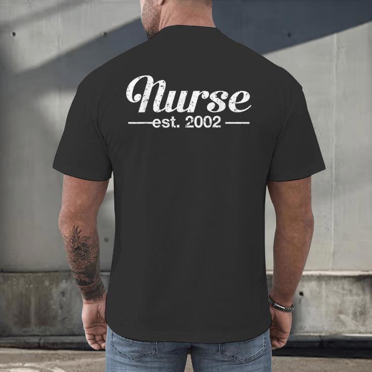 Nurse Est 2002 Graduation Men's Back Print T-Shirt