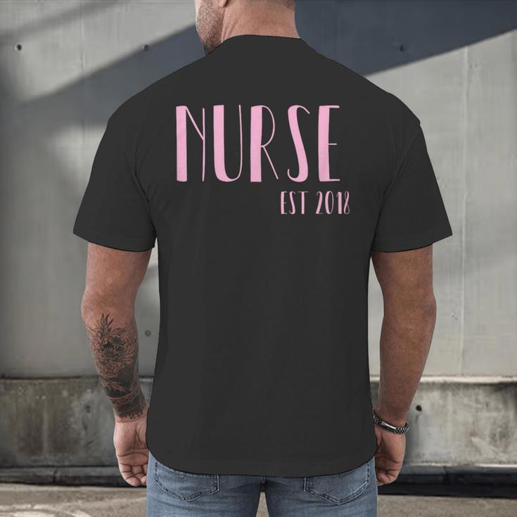 Nurse Est 2018 New Nurse Graduation Shirt Men's Back Print T-Shirt