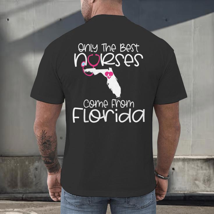 Nurse Florida RN CNA LPN Nursing Student Graduation Men's Back Print T-Shirt