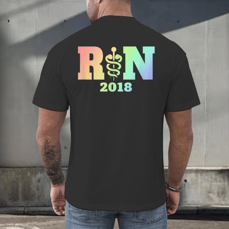 Nurse Graduation Shirt RN Est 2018 Rainbow Tshirt Men's Back Print T-Shirt