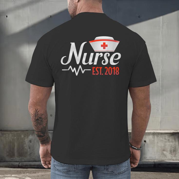 Nurse Nursing School Graduation Est 2018 Shirt Men's Back Print T-Shirt
