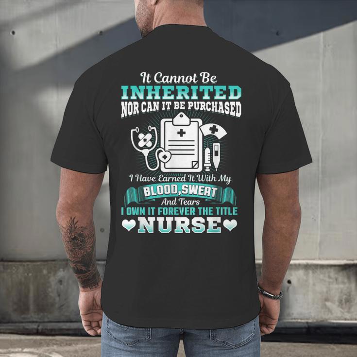 Nursing School Graduation Inherited RN LPN Nurse Grad 2021 Men's Back Print T-Shirt