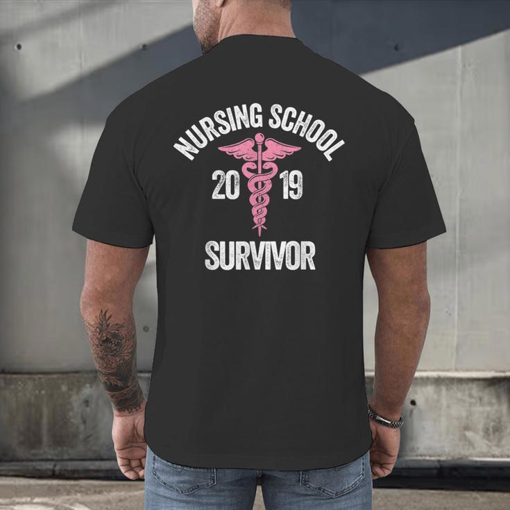 Nursing School Survivor Apparel Graduation Party Nurse RN Men's Back Print T-Shirt