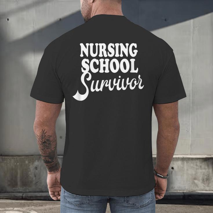 Nursing School Survivor Nurse Graduation Medical T-Shirt Men's Back Print T-Shirt