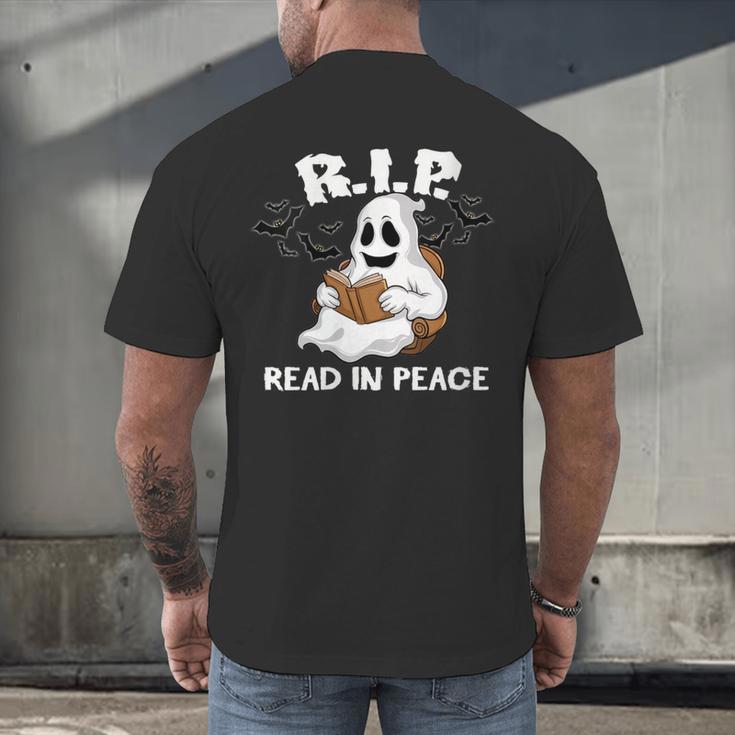 October Reading And Library Awareness Books And Boos Men's Back Print T-Shirt