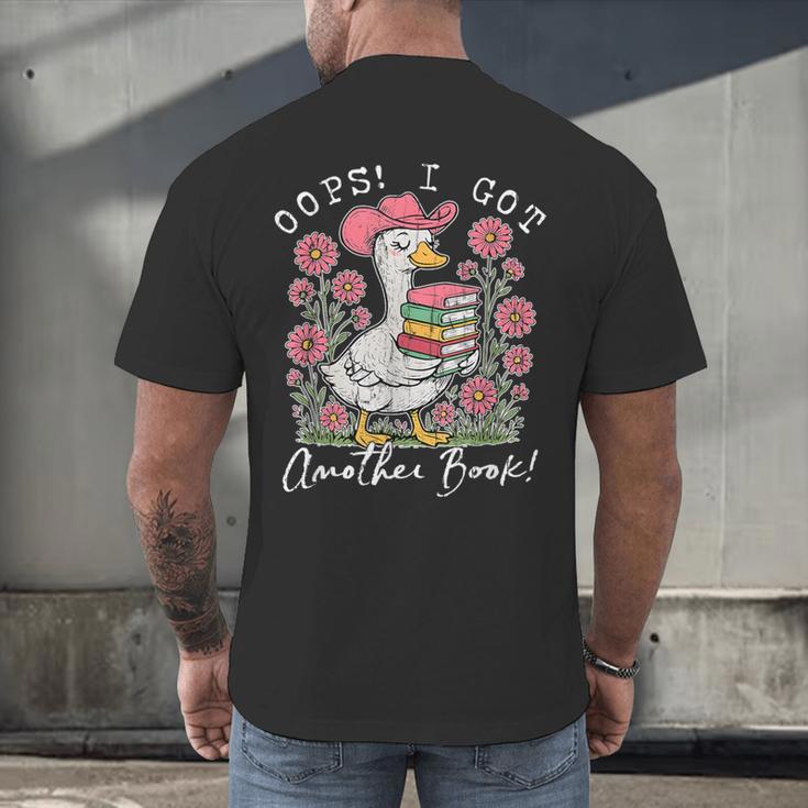 Oops I Got Another Book Goose Reading Humor Men's Back Print T-Shirt