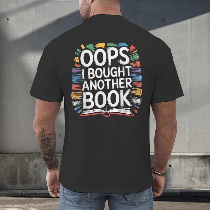 Oops I Bought Another Book Library Reader Bibliophile Men's Back Print T-Shirt