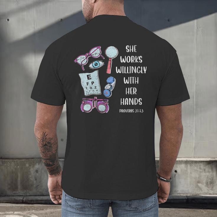 OptometryOphthalmology Eye Doctor Tee Optician Graduation Men's Back Print T-Shirt