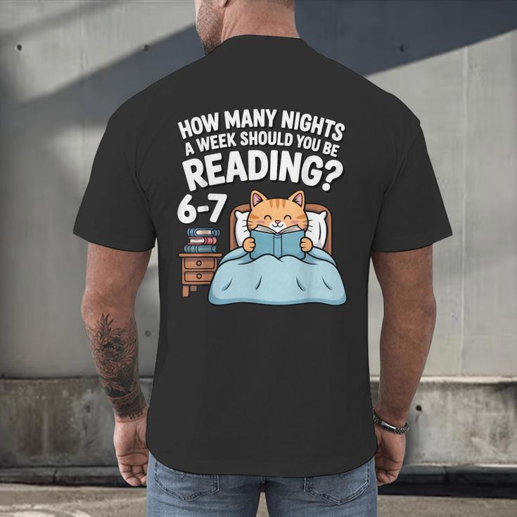 Orange Cat Reading Book 67 Six Seven Meme Men's Back Print T-Shirt Orange Cat Reading Book 67 Six Seven Meme Men's Back Print T-Shirt