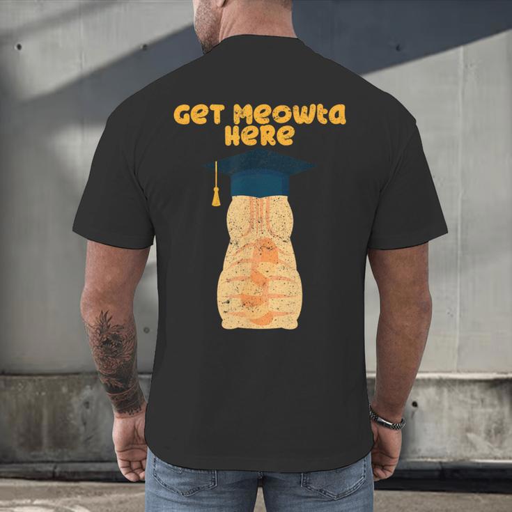 Orange Tabby Cat Graduation Distressed Shirt For Grads For Men Women Girls Kids Men's Back Print T-Shirt