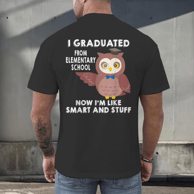 Owl Elementary Graduation Shirt-6th Grade Graduation Men's Back Print T-Shirt