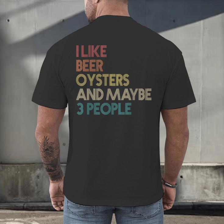 Oysters And Beer Lovers Introvert Quote Vintage Retro Men's Back Print T-Shirt Oysters And Beer Lovers Introvert Quote Vintage Retro Men's Back Print T-Shirt