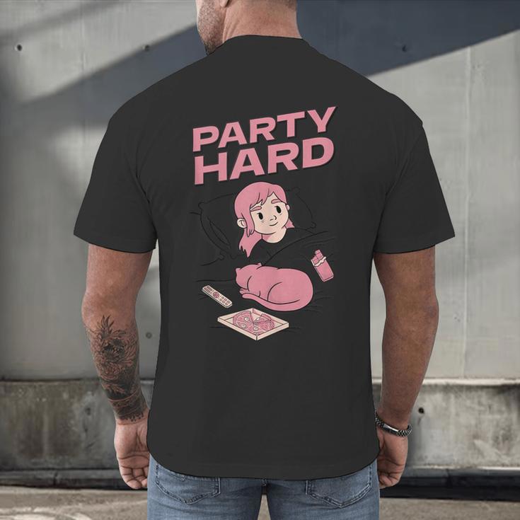 Party Hard Comfortable Stay At Home Introvert Men's Back Print T-Shirt Party Hard Comfortable Stay At Home Introvert Men's Back Print T-Shirt