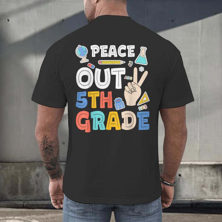 Peace Out 5th Grade Fifth Grade Graduation T-Shirt Men's Back Print T-Shirt