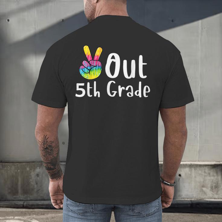 Peace Out 5th Grade Tie Dye Graduation Class Of 2026 Men's Back Print T-Shirt