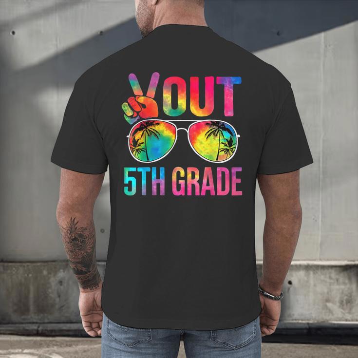Peace Out 5th Grade Tie Dye Graduation Last Day Of School Men's Back Print T-Shirt