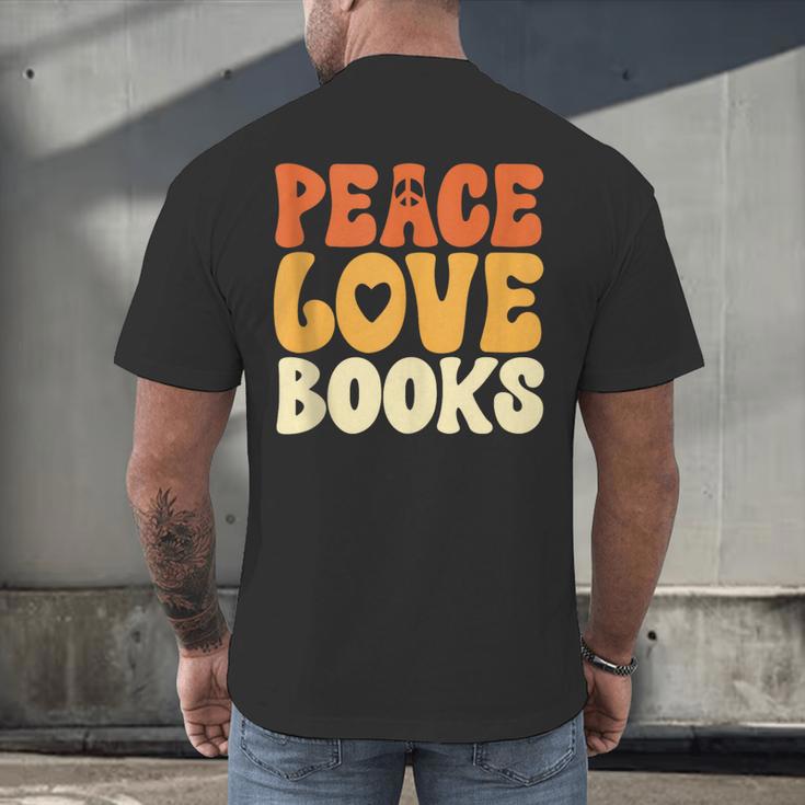 Peace Love Books Men Women Men's Back Print T-Shirt