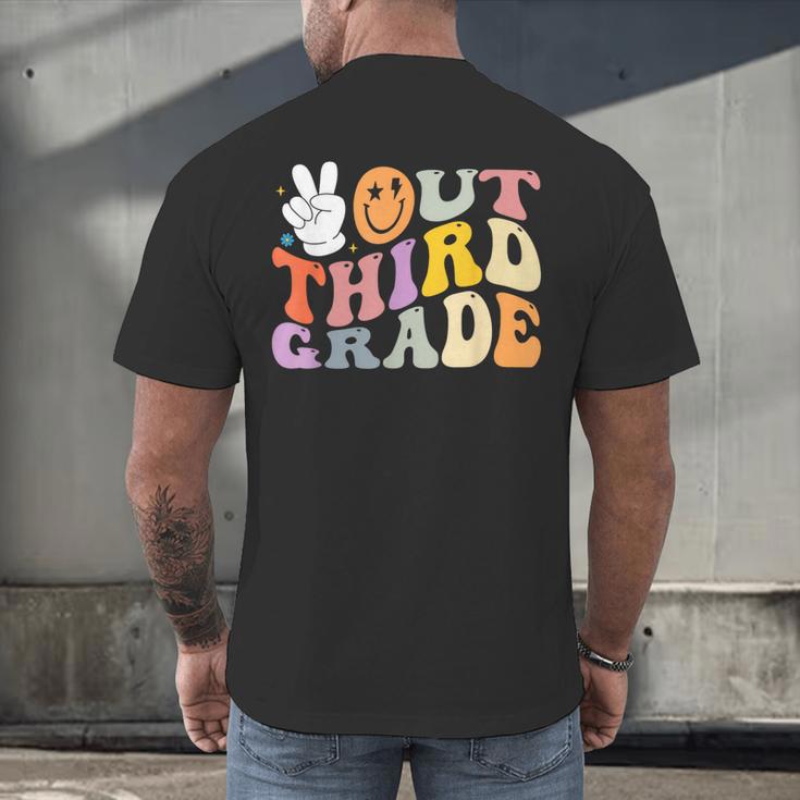 Peace Out Third 3rd Grade Graduation Graduate Class Of 2025 Men's Back Print T-Shirt