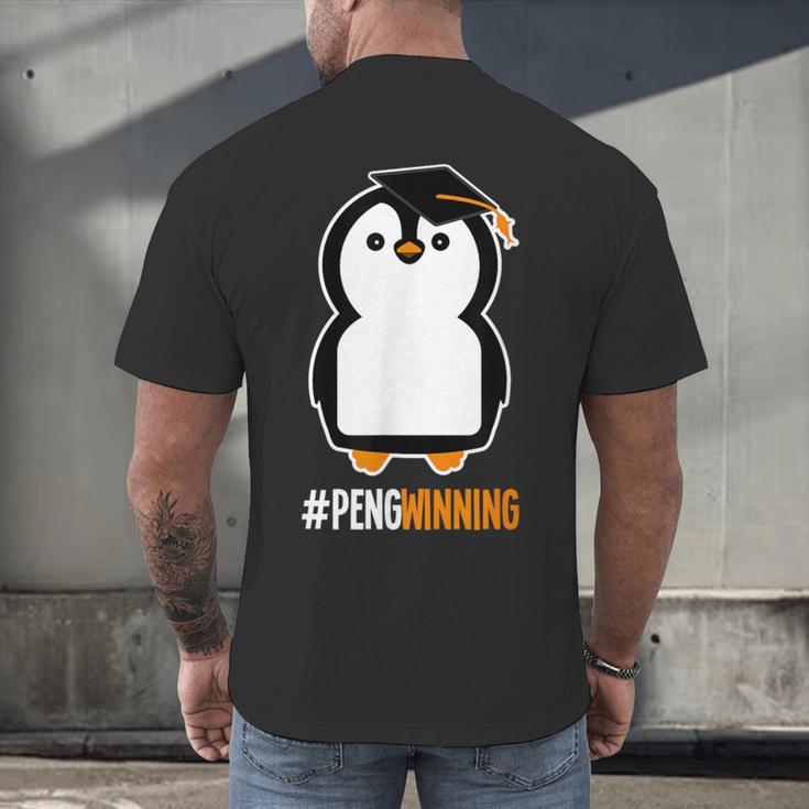 Penguin Graduation For Grads Hashtag Pengwinning Men's Back Print T-Shirt