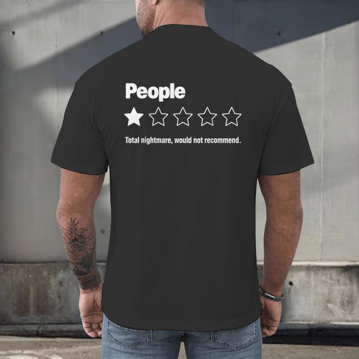 People One Star Rating Would Not Recommend Introvert Men's Back Print T-Shirt