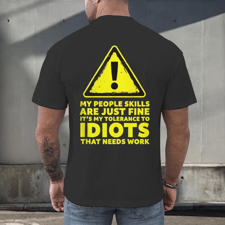 My People Skills Are Just Fine Sarcastic Introvert Men's Back Print T-Shirt