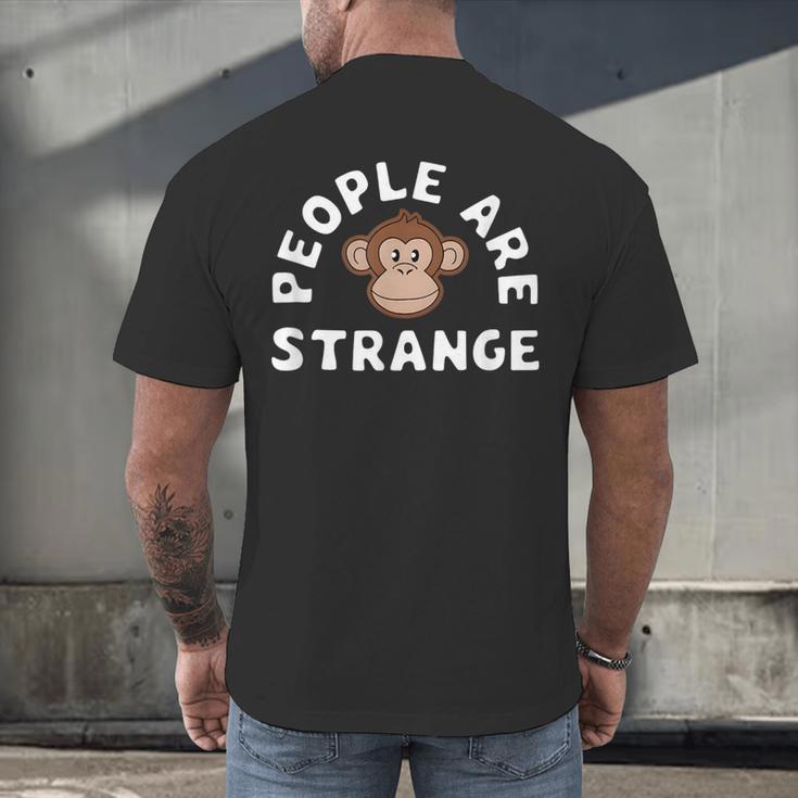 People Are Strange Monkey Introvert People Hater Men's Back Print T-Shirt People Are Strange Monkey Introvert People Hater Men's Back Print T-Shirt
