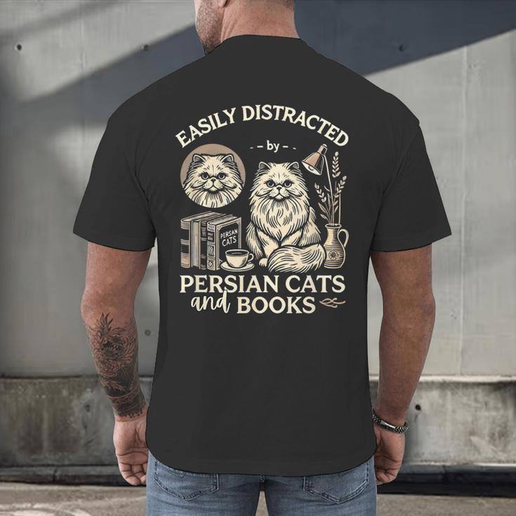 Persian Cat Persian Cats Persian Cats And Books For Men Women Kids Men's Back Print T-Shirt