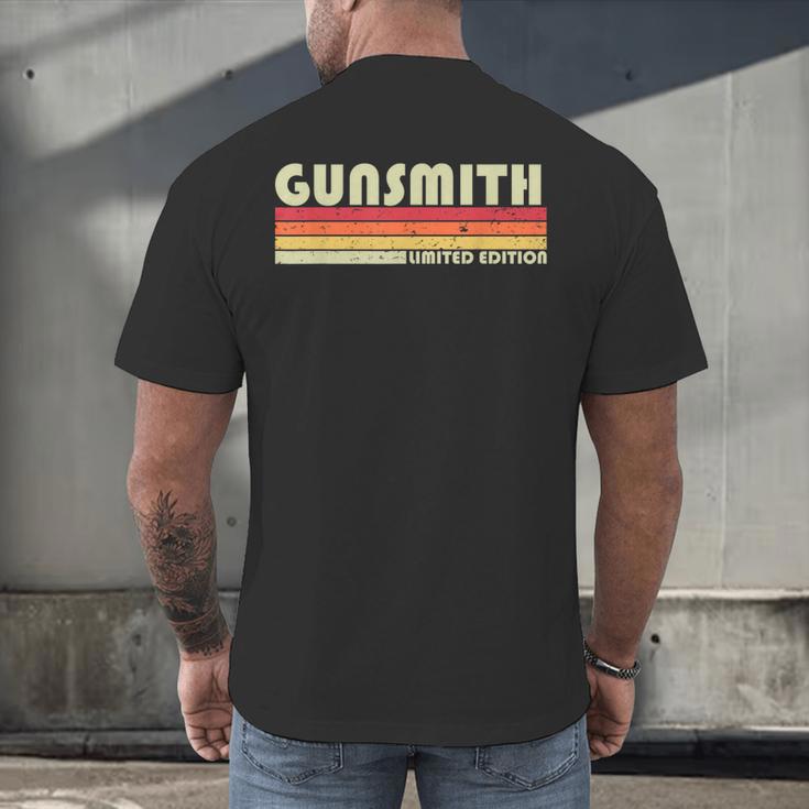 Personal Christmas Retro Vintage Graduation Gunsmith Job Title Profession Birthday Worker Idea Men's Back Print T-Shirt