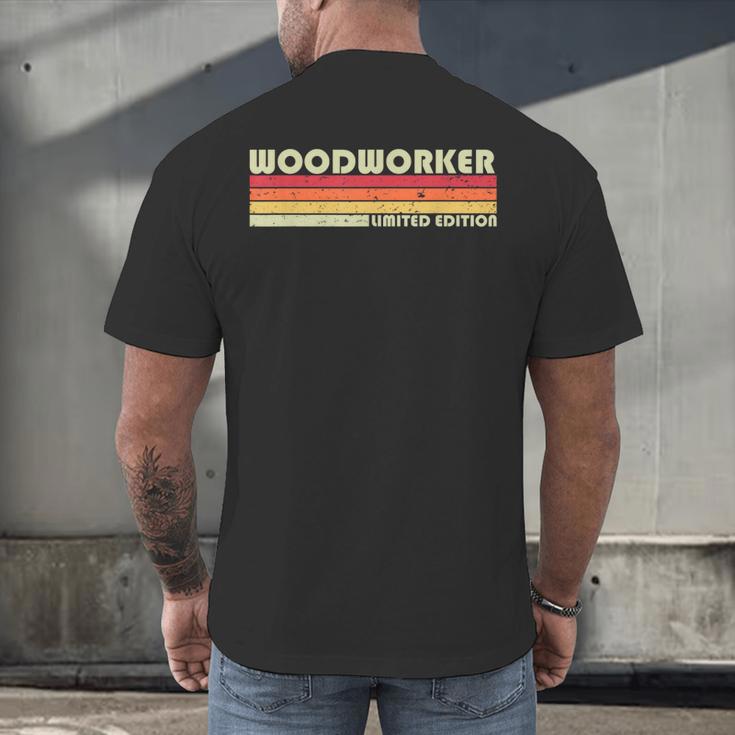 Personal Christmas Retro Vintage Graduation WOODWORKER Job Title Profession Birthday Worker Idea Men's Back Print T-Shirt