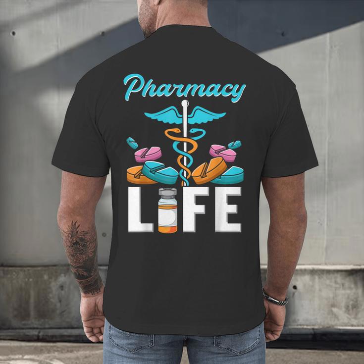 Pharmacy Life Pharmacist Chemist Student PharmD Graduation Men's Back Print T-Shirt