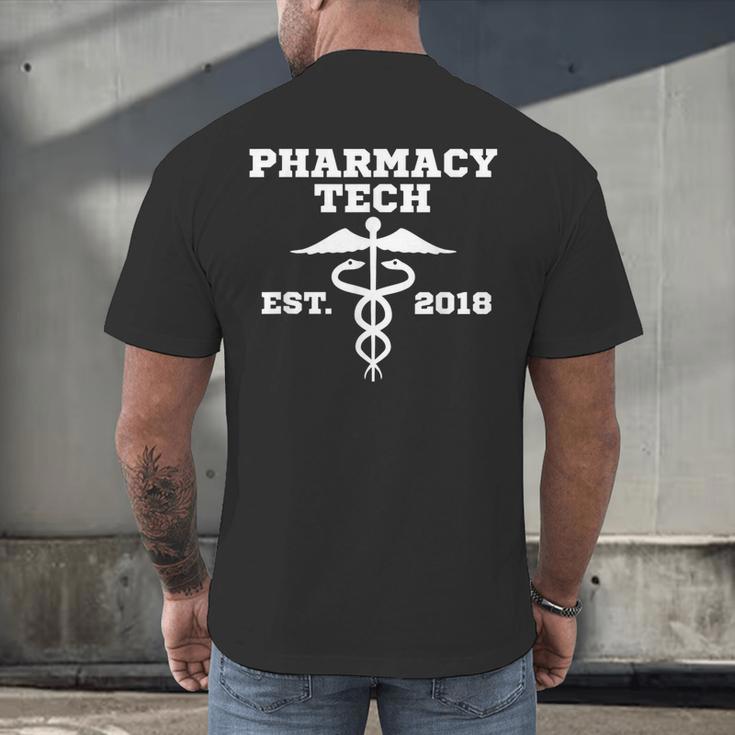 Pharmacy Tech GraduationShirt Student Est 2018 Men's Back Print T-Shirt