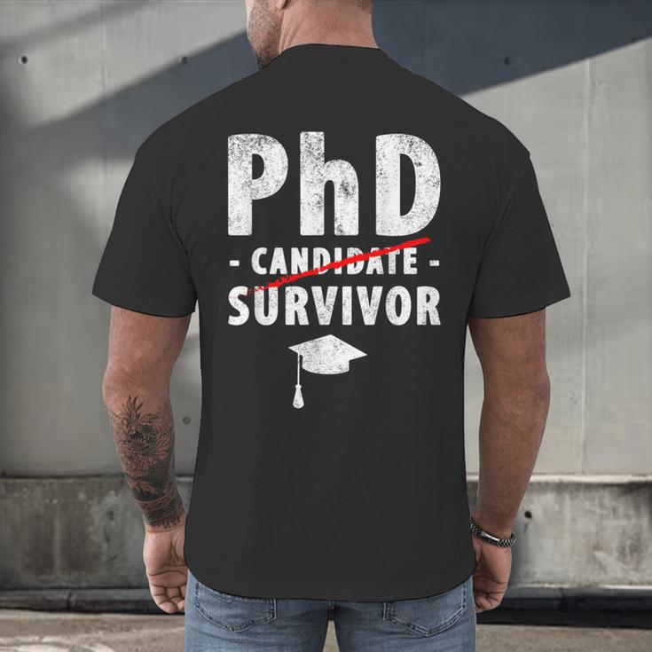 PhD Candidate Survivor PhD Graduation Men's Back Print T-Shirt