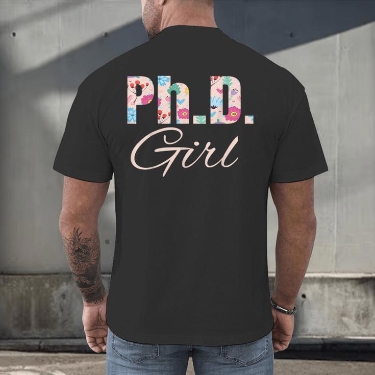 PhD Girl Doctorate Degree Graduation Women Her Psychology Men's Back Print T-Shirt