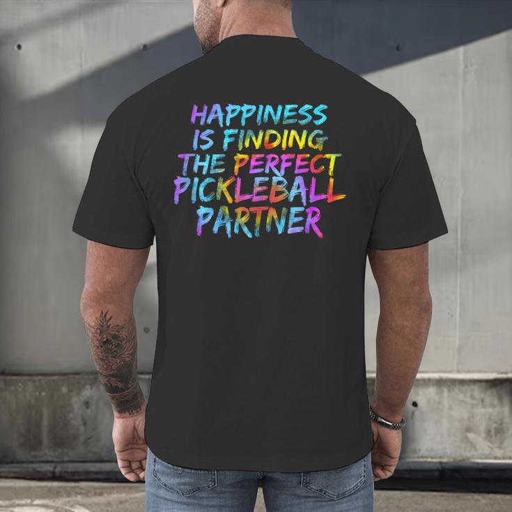 Pickleball Saying Introvert Pickleball Game Partner Men's Back Print T-Shirt