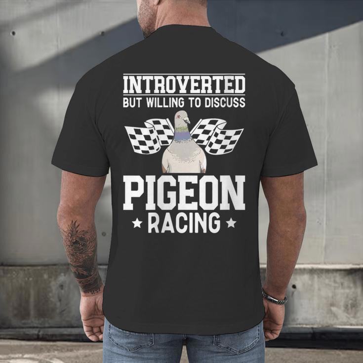 Pigeon Racing Introvert Pigeon Breeder Homing Pigeon Men's Back Print T-Shirt Pigeon Racing Introvert Pigeon Breeder Homing Pigeon Men's Back Print T-Shirt