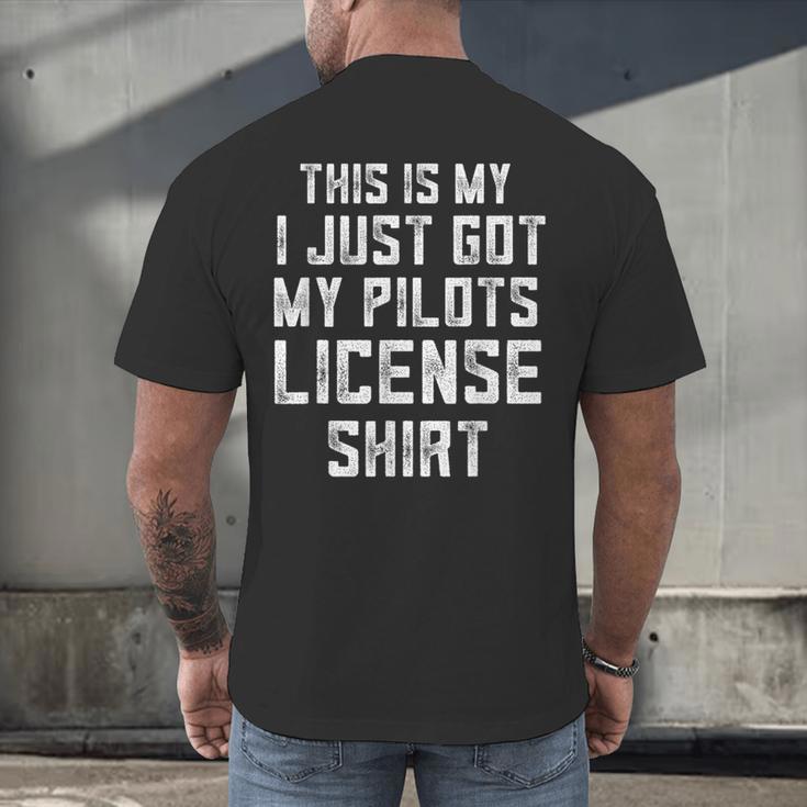 Pilots License In Training Future Flight School Graduation Men's Back Print T-Shirt