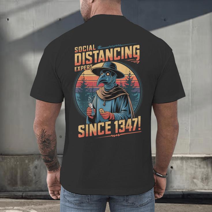 Plague Doctor Introvert Sarcastic Social Distancing Expert Men's Back Print T-Shirt Plague Doctor Introvert Sarcastic Social Distancing Expert Men's Back Print T-Shirt