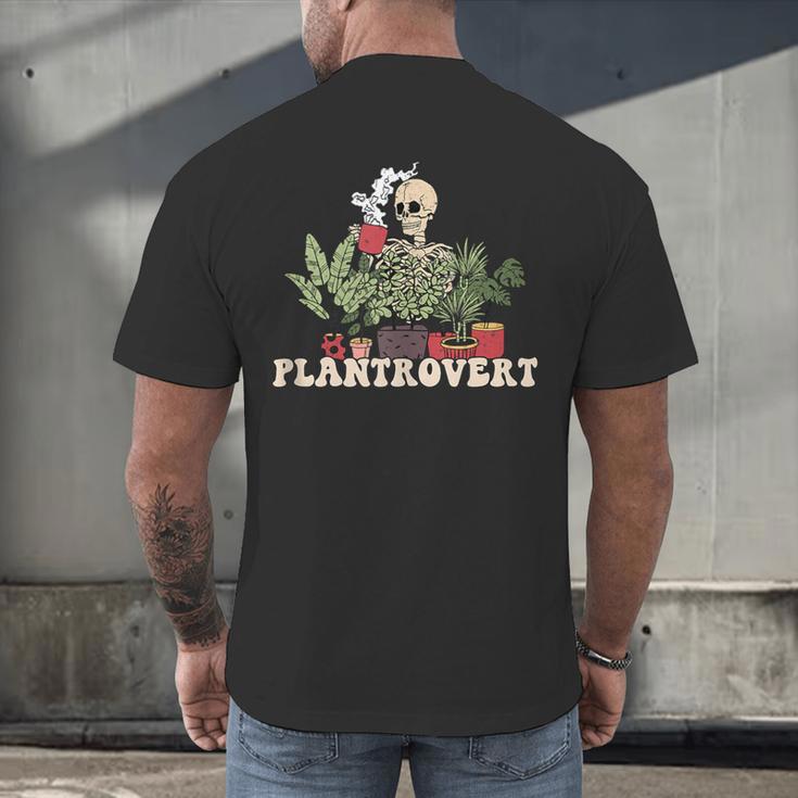Plant Coffee Love Plantrovert Gardening Introvert Mom Men's Back Print T-Shirt Plant Coffee Love Plantrovert Gardening Introvert Mom Men's Back Print T-Shirt