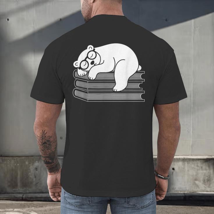 Polar Bear Reading Book Pajama Sleep Men's Back Print T-Shirt